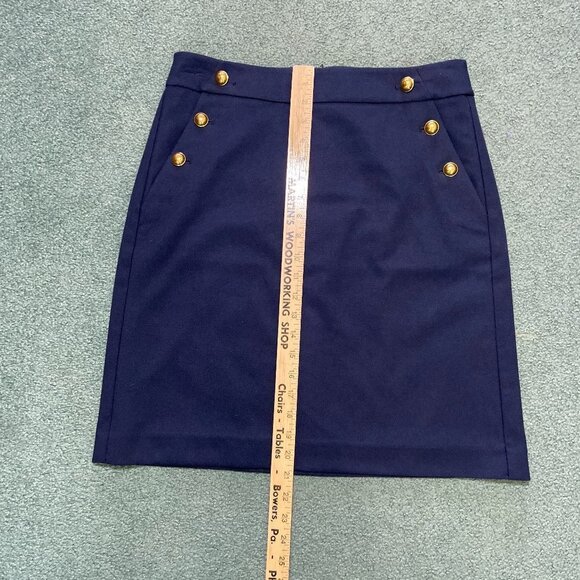 Loft Outlet Women's Admiral Pocket Navy Pencil Skirt Sailor Navy Size 8 - Picture 4 of 9